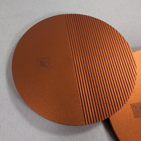 2x Nespresso Barista Limited Collection Coasters Federico Peri Orange Aluminum - Picture 3 of 10